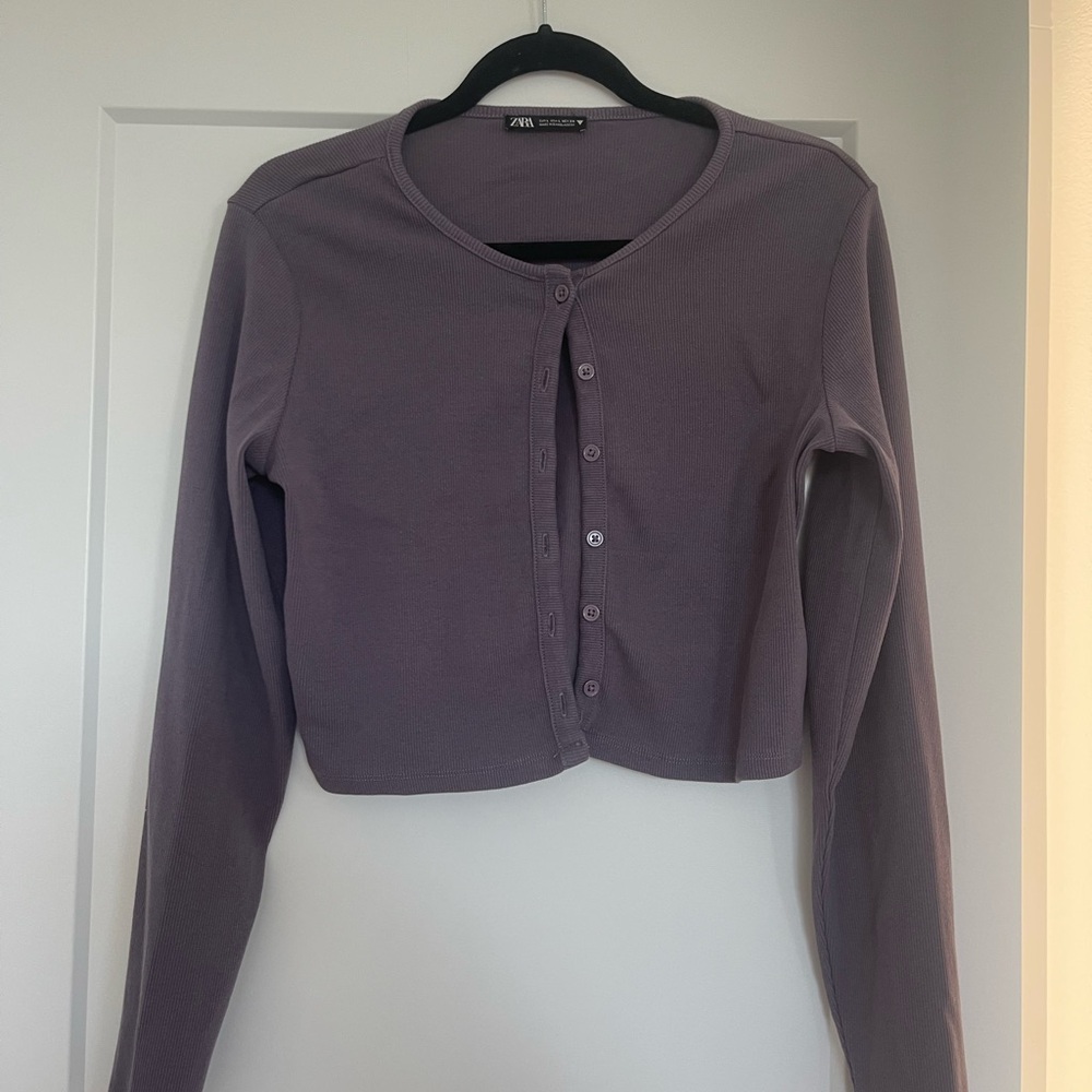 LIKE NEW Zara Lavender Ribbed Knit Top